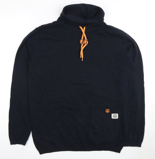 Jack & Jones Men's Black Pullover Sweatshirt, High Neck