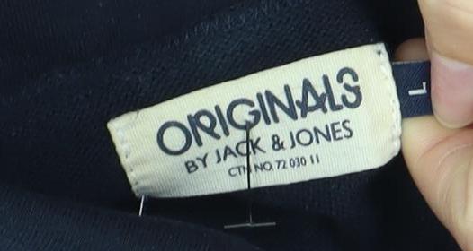 Jack & Jones Men's Black Pullover Sweatshirt, High Neck