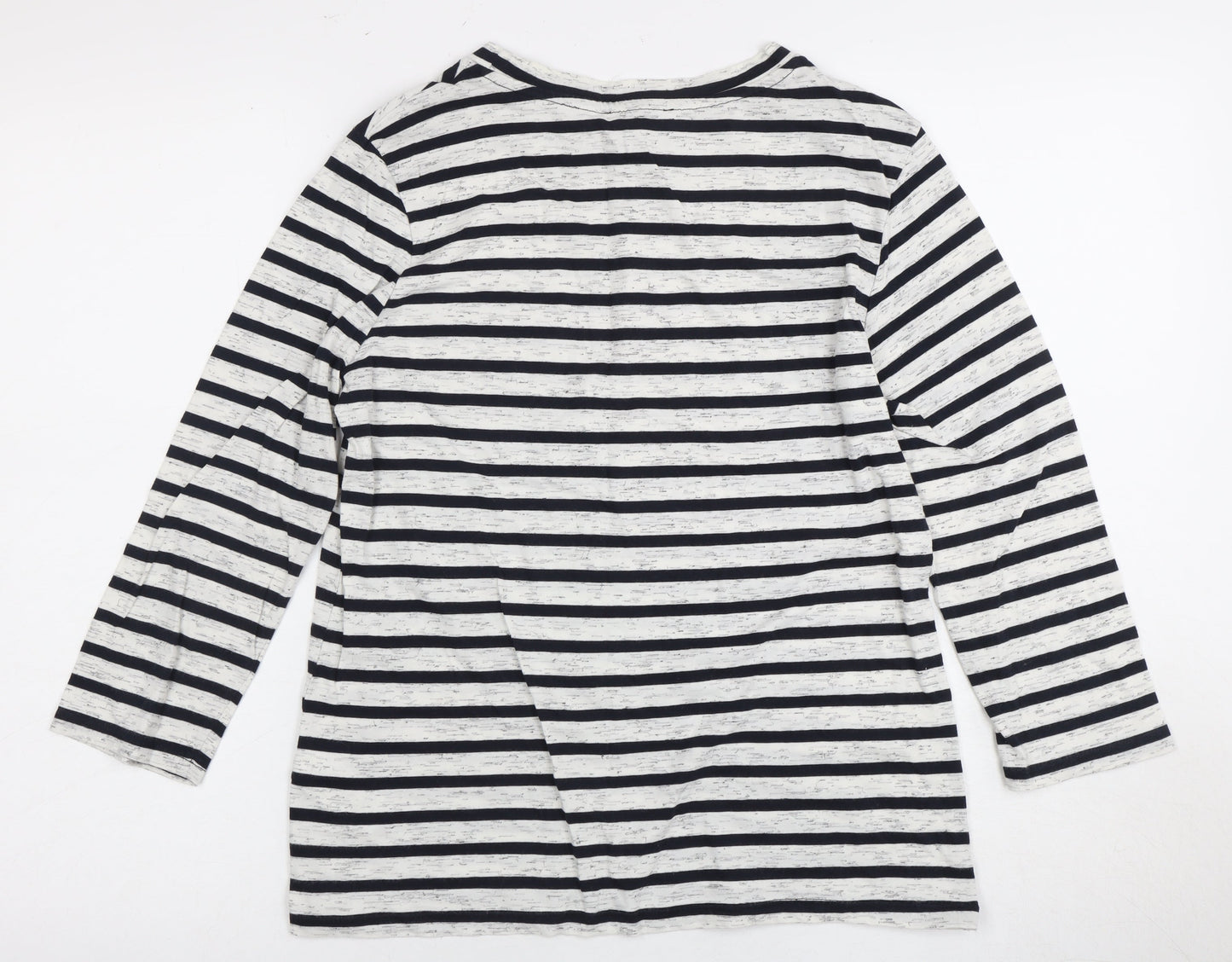 Warehouse Women's Black White Striped Long Sleeve Tee Size 6