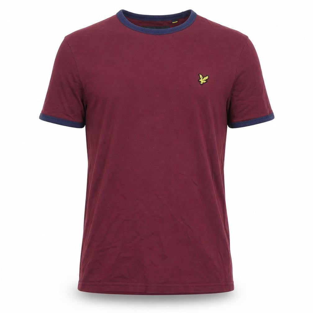 Mens UK Size S Lyle & Scott Red  Cotton T-Shirt