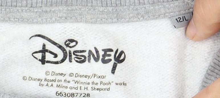 Disney Grey Mickey Mouse Unisex Sweatshirt, Size 12 UK