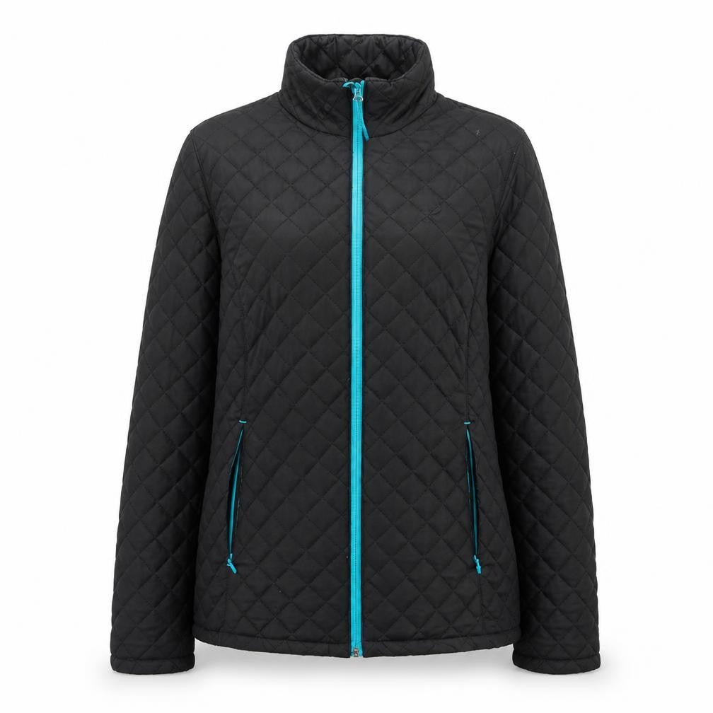 Alpine Women's Black Quilted Jacket, Size 12, Full Zip, Casual