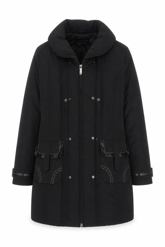 Gerry Womens Weber Black Parka Coat, Long Sleeve Size 12,