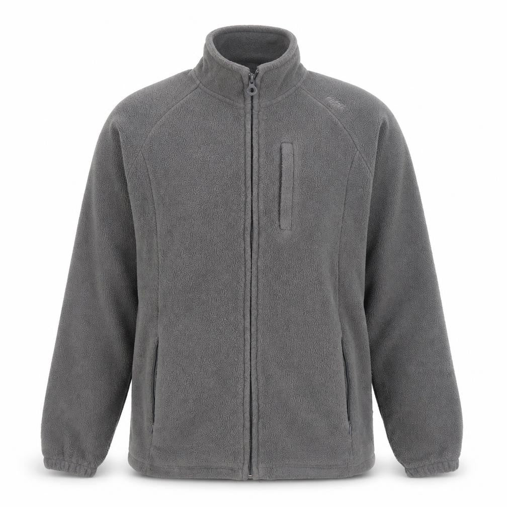 Front view of Romester unisex grey fleece jacket m full zip