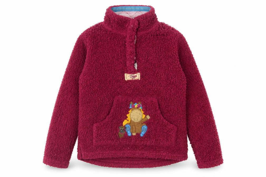 Toggi Girls Red Fleece Pullover Sweatshirt 7-8 Years