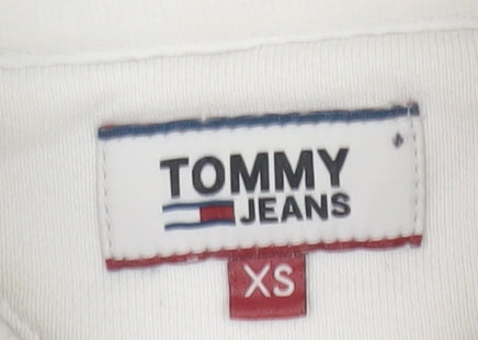 Tommy Jeans Women Ivory Hoodie Logo XS