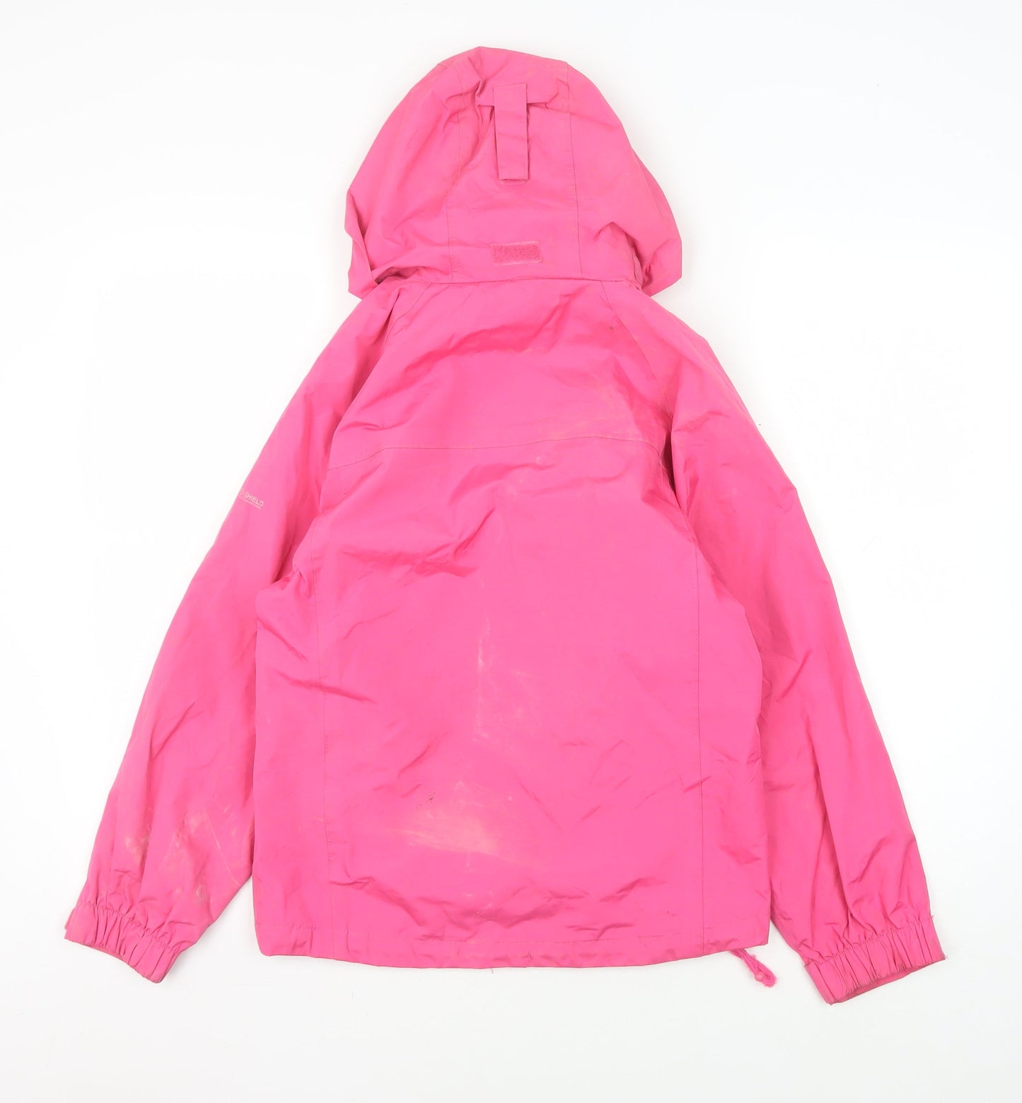 Trespass Girls Pink Waterproof Hooded Rain Coat 9-10 Years
