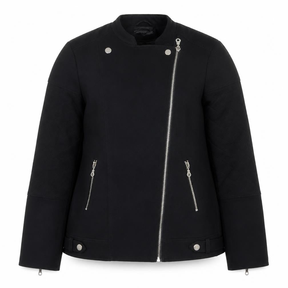 Marks & Spencer Women's Black Motorcycle Jacket, Size 10