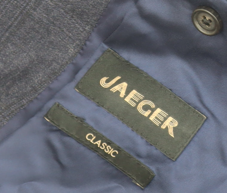 Jaeger Men's Blue Wool Classic Blazer, 38R Formal Style
