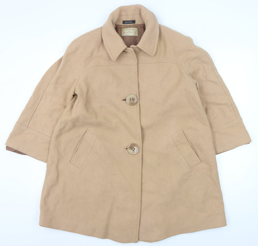 Martellini Women's Beige Wool Overcoat Size 16