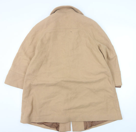 Martellini Women's Beige Wool Overcoat Size 16