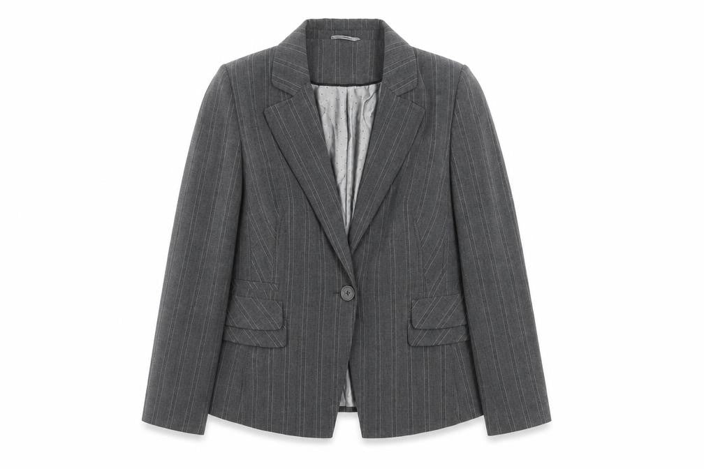 Marks and Spencer Grey Pinstripe Women's Blazer Size 16
