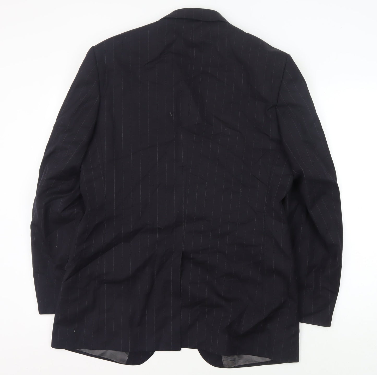 Jaeger Men's Black Wool Striped Blazer, Size 40R, Business