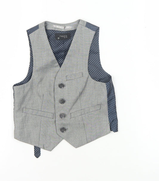Next Boys Grey Waistcoat 3 Years Polka Dot Formal Wear