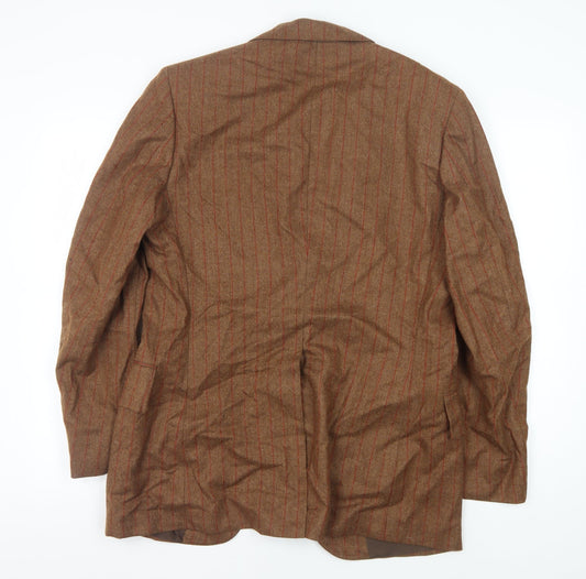DAKS Men's Brown Striped Blazer, Size 41R Wool