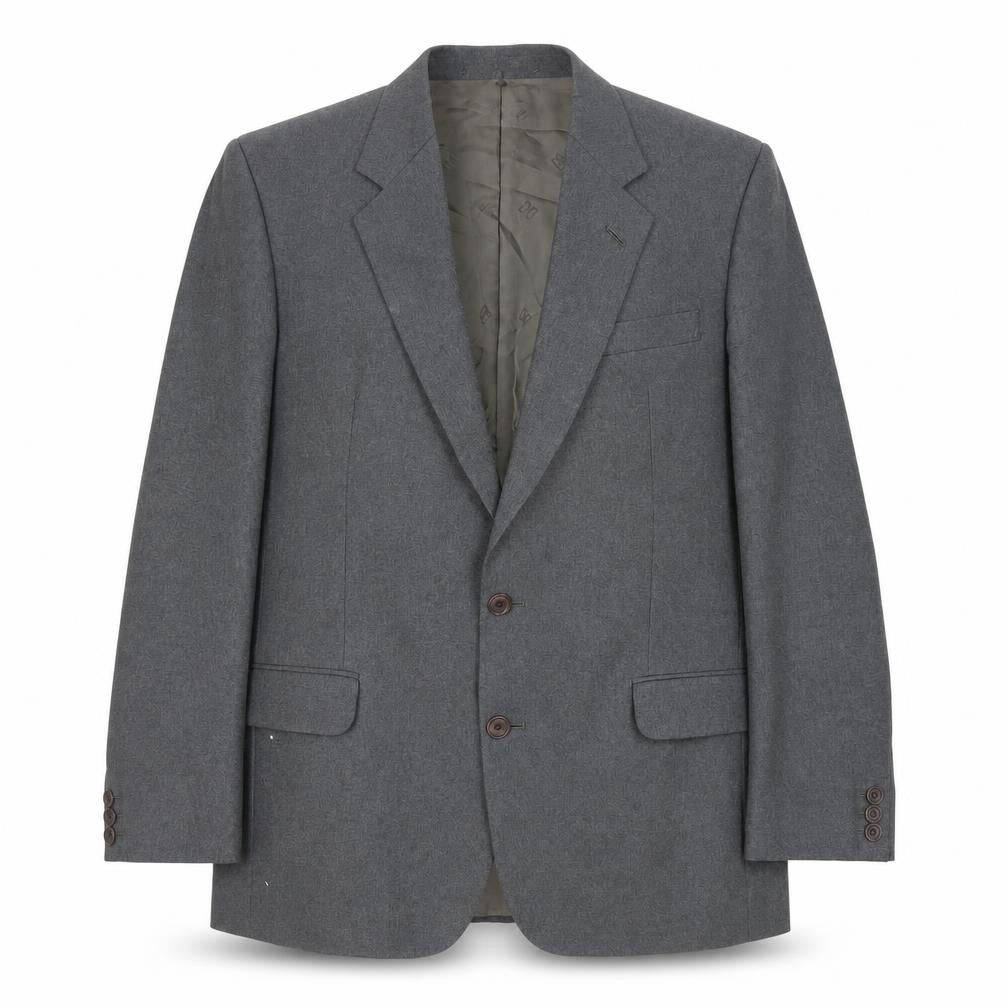 Mens 48 Chest Regular DAKS Grey Two-Button Blazer