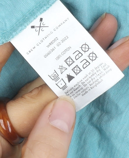 Crew Clothing Blue Cotton Women's Top Size 10