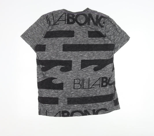 Billabong Men's Black Graphic Print Cotton T-Shirt L
