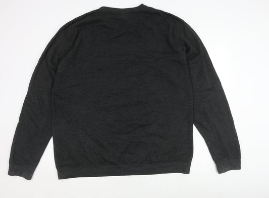 AWDis Men's Black Graphic Print XL Pullover Sweatshirt