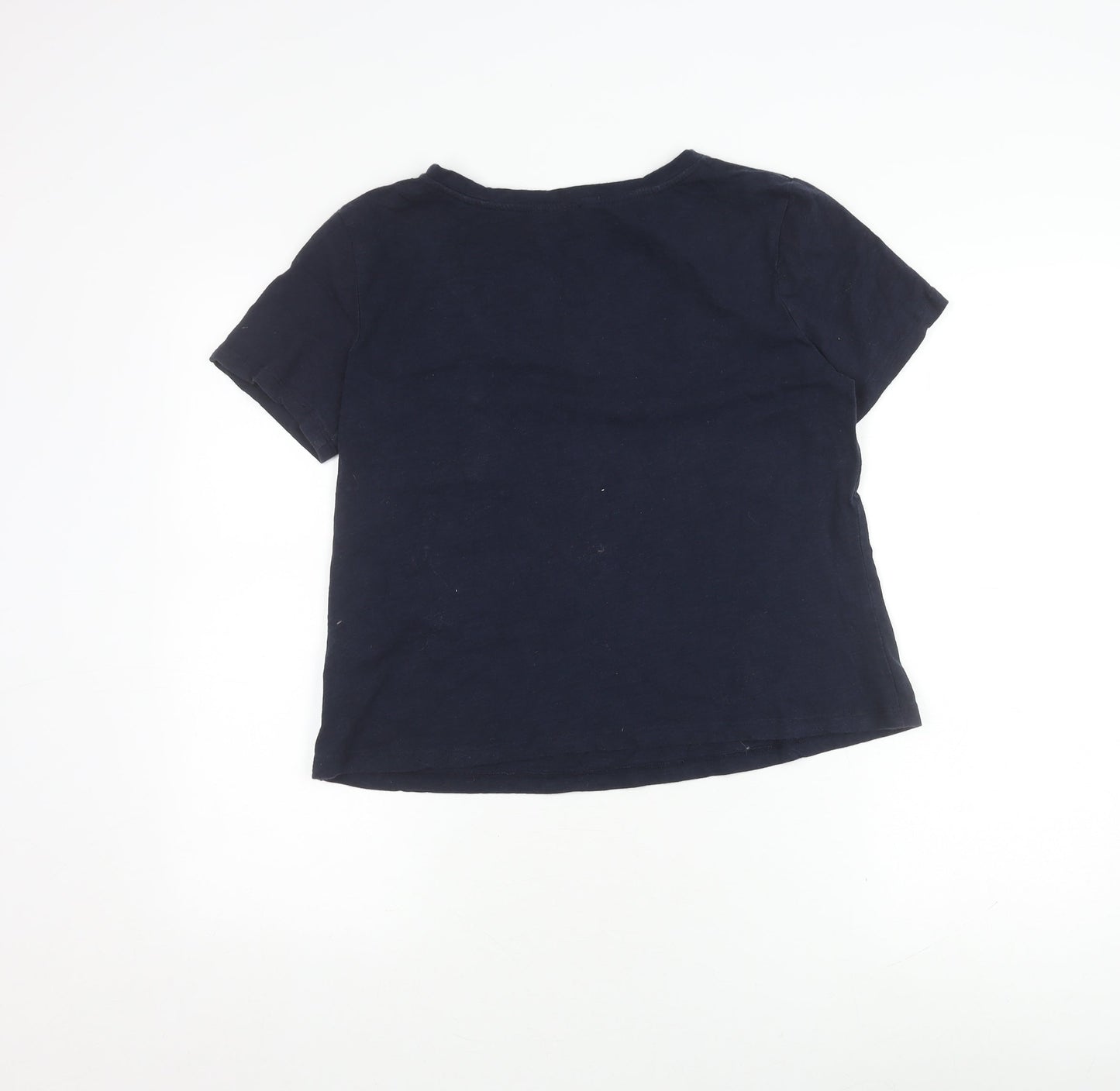 Warehouse Women's Blue V-Neck T-Shirt Size 14