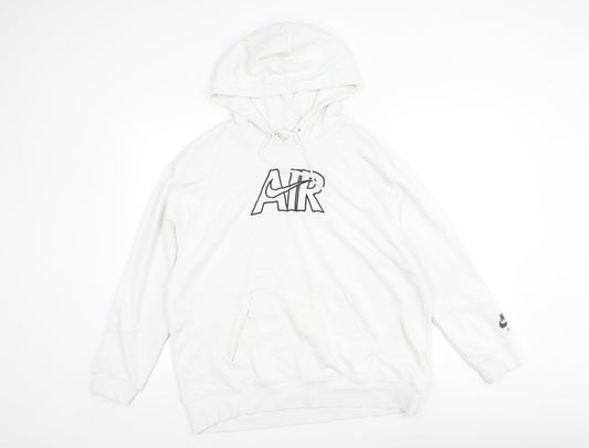Nike Men's White Pullover Hoodie - Size S