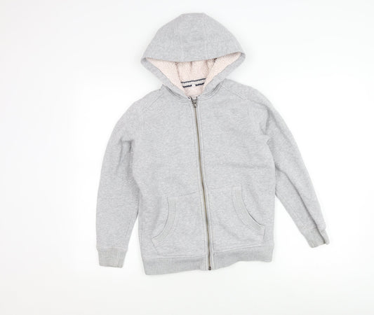 Marks & Spencer Girls Grey Hooded Jacket - 9-10 Years