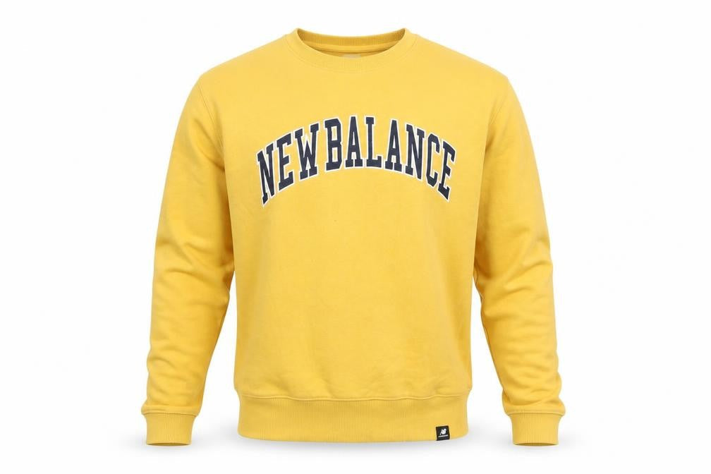 Mens UK S Regular New Balance Yellow Pullover Sweatshirt