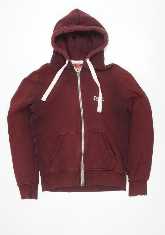Superdry Men's Red Hooded Jacket, Size M, Casual Style