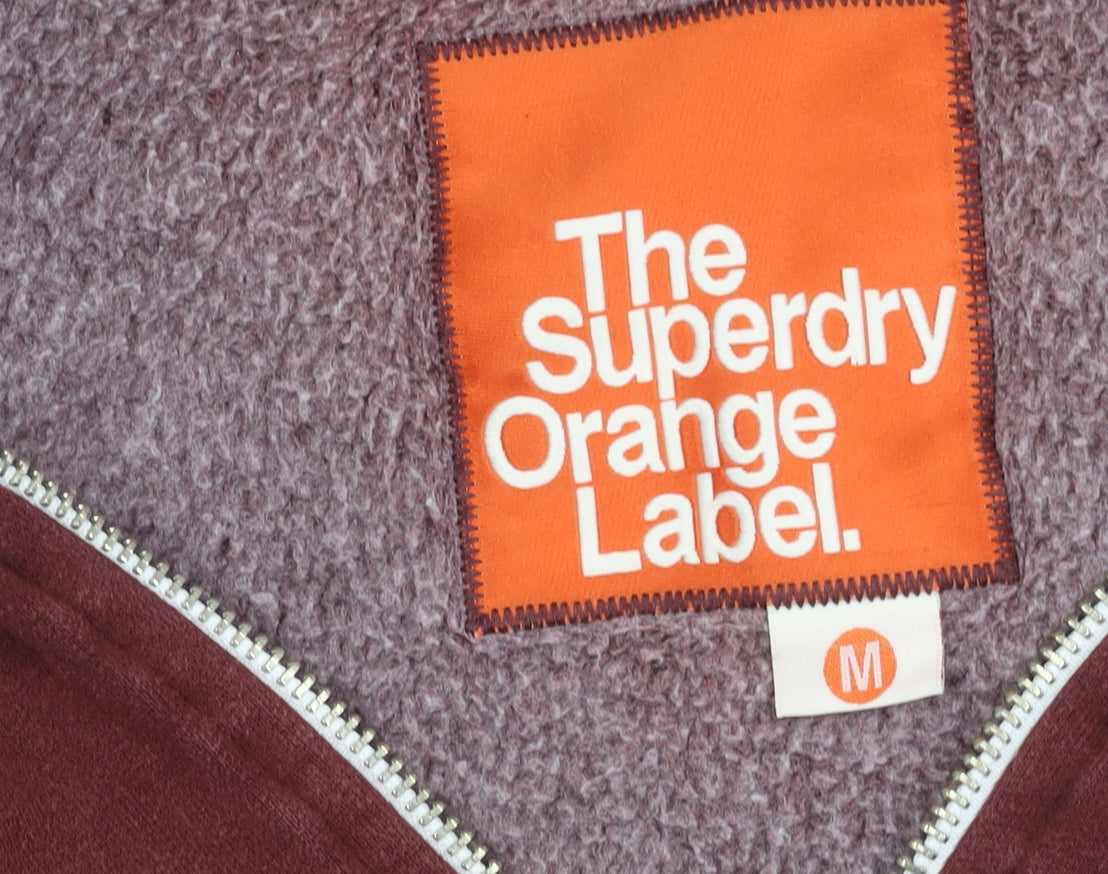 Superdry Men's Red Hooded Jacket, Size M, Casual Style