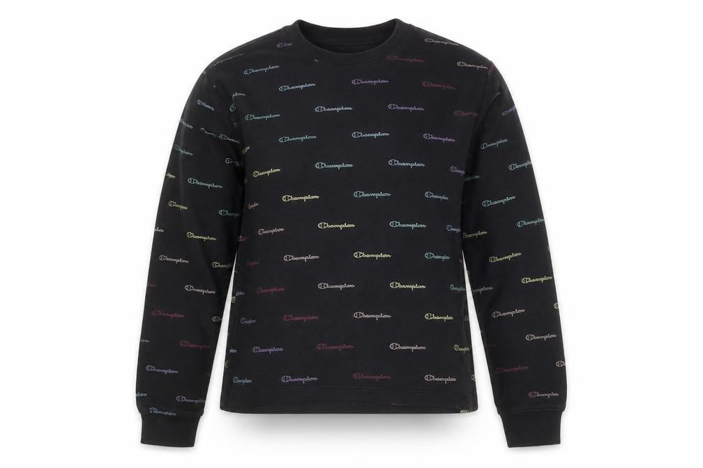 Champion Girls Black Logo Sweatshirt L - Stylish & Comfortable