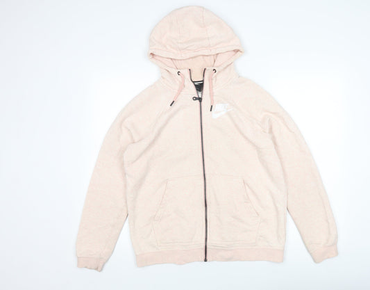 Nike Women's Pink Hooded Jacket M - Sporty Comfort