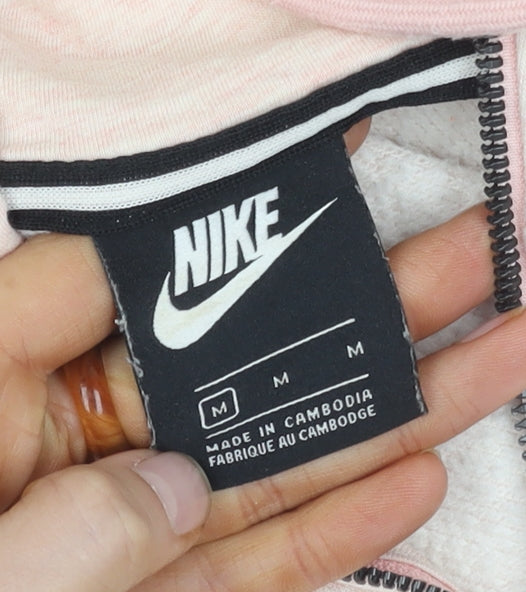 Nike Women's Pink Hooded Jacket M - Sporty Comfort