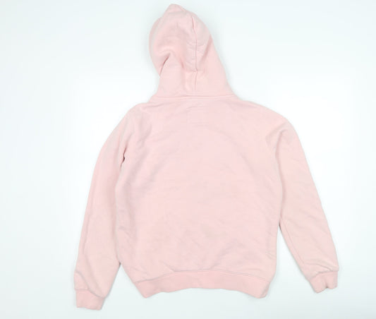 Jack Wills Women's Pink Hoodie, UK 12, Logo Print, Cotton Blend