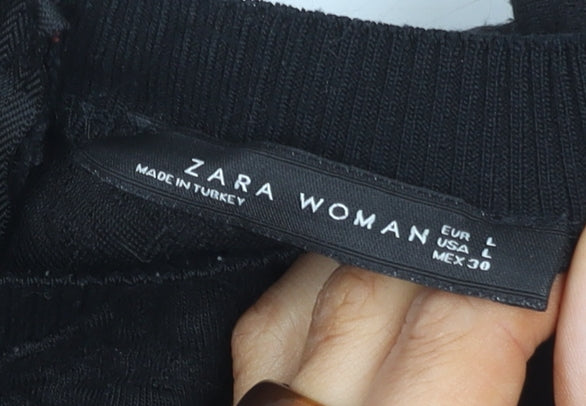 Zara Woman Black Shift Dress Size 12, Elegant Style