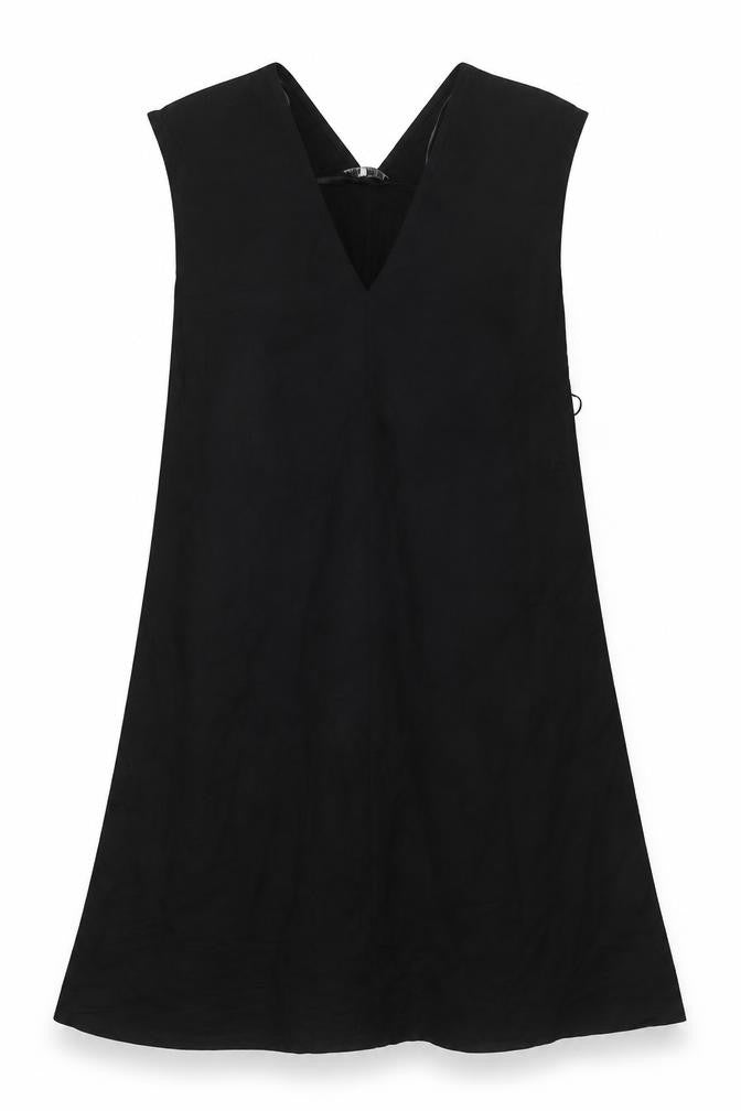 Zara Women’s Black V-Neck Dress - Size S, Elegant Wear