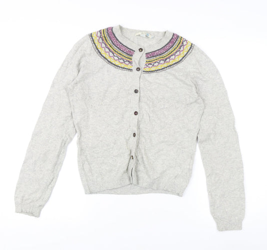 Boden Women's Grey Embroidered Cardigan Size 10