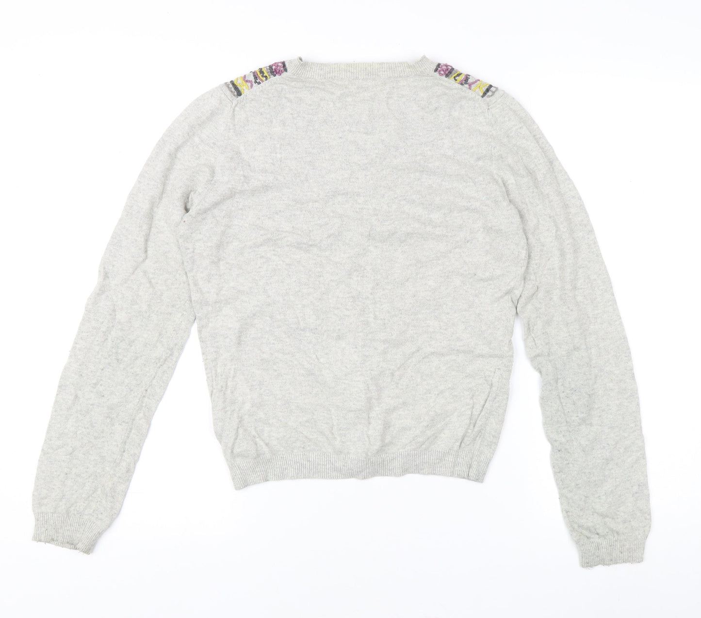 Boden Women's Grey Embroidered Cardigan Size 10