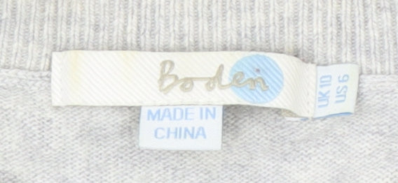 Boden Women's Grey Embroidered Cardigan Size 10