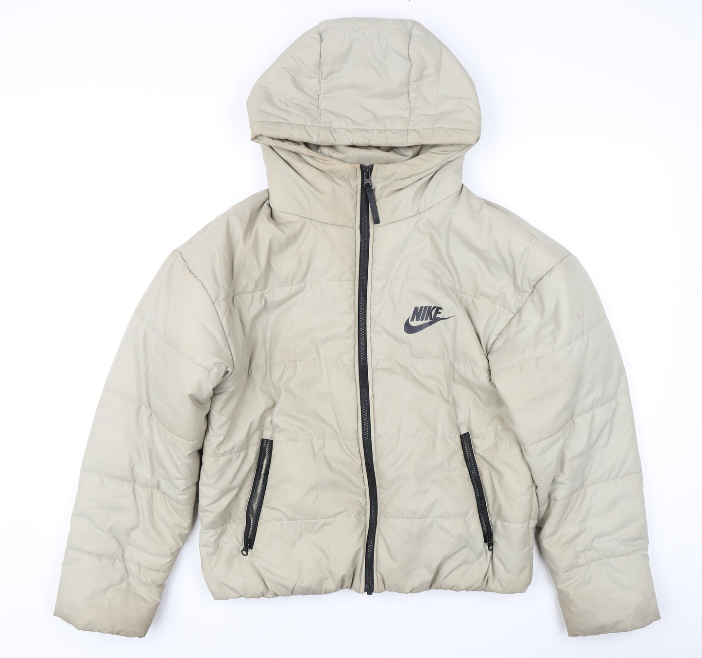 Nike Women's Beige XS Puffer Jacket with Hood