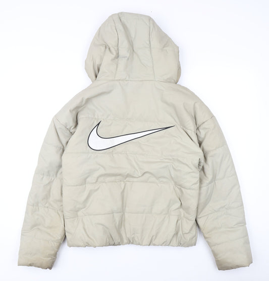 Nike Women's Beige XS Puffer Jacket with Hood