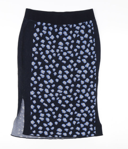 Per Una Women's Blue Animal Print Pencil Skirt Size 10