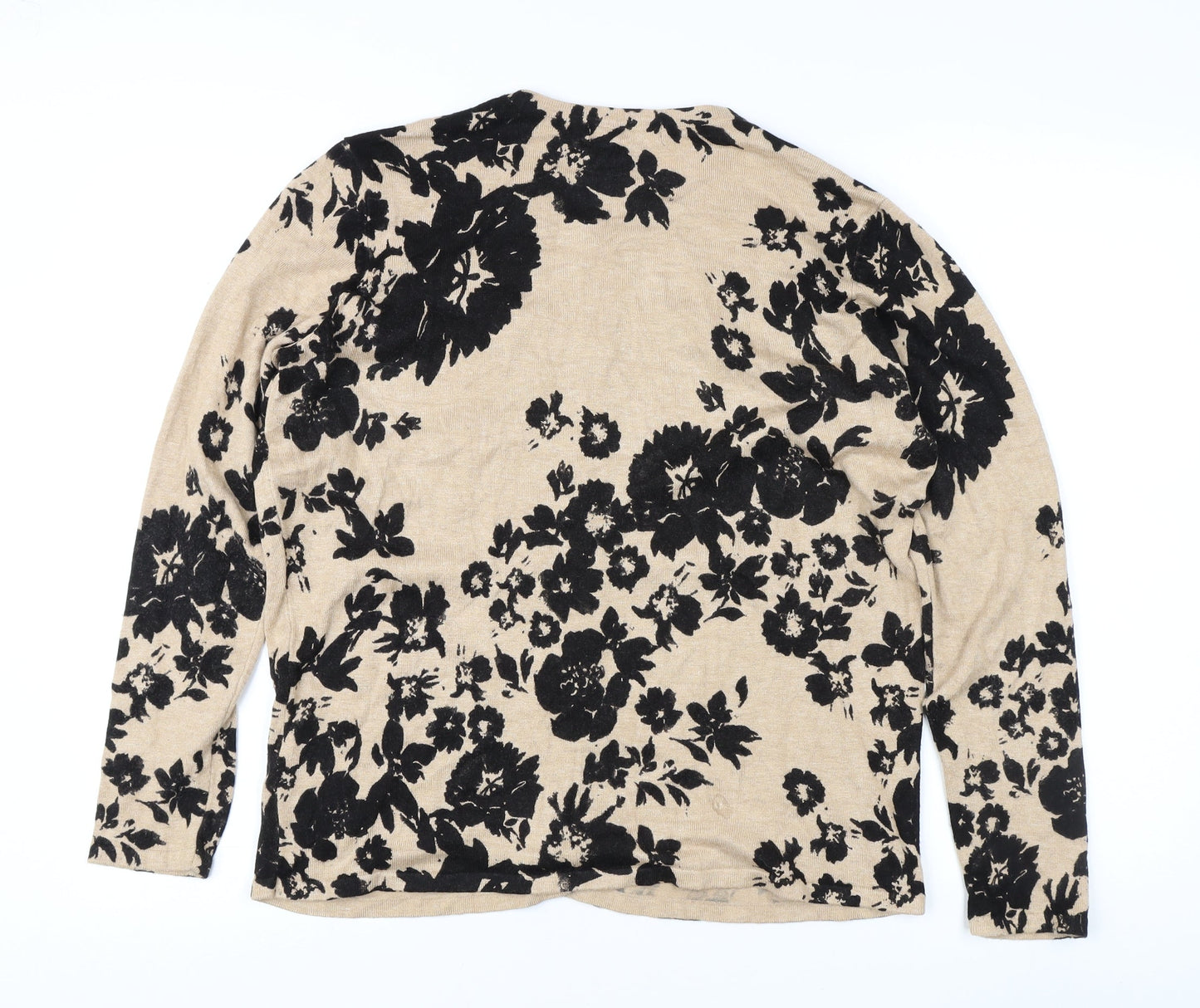 Bonmarché Women's Beige Floral Cardigan M Casual