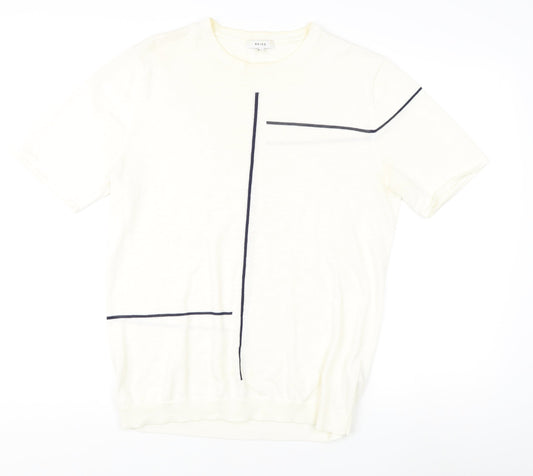 Reiss Ivory Crew Neck Short Sleeve T-Shirt M