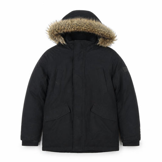 Jack & Jones Boys Black Parka Coat 12 Years Winter Lined