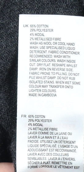 White Stuff Women's Grey Crew Neck Jumper, Size 8, Long Sleeve
