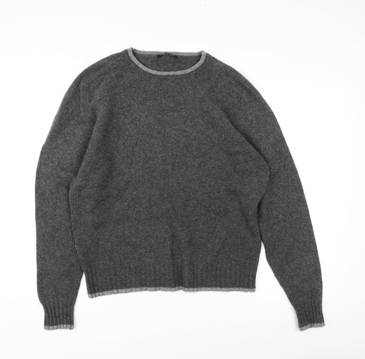 Jaeger Men's Grey Wool Pullover Jumper M