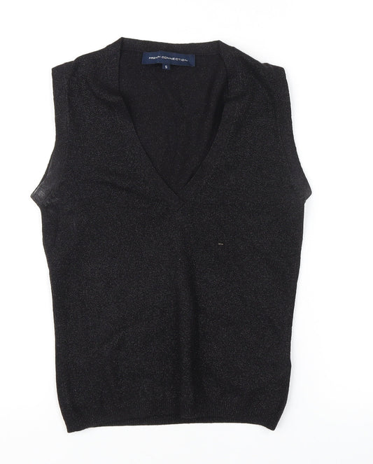 French Connection Women's Black Sleeveless V-Neck Tank Top