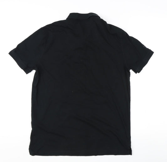 AllSaints Men's Medium Black Polo Shirt