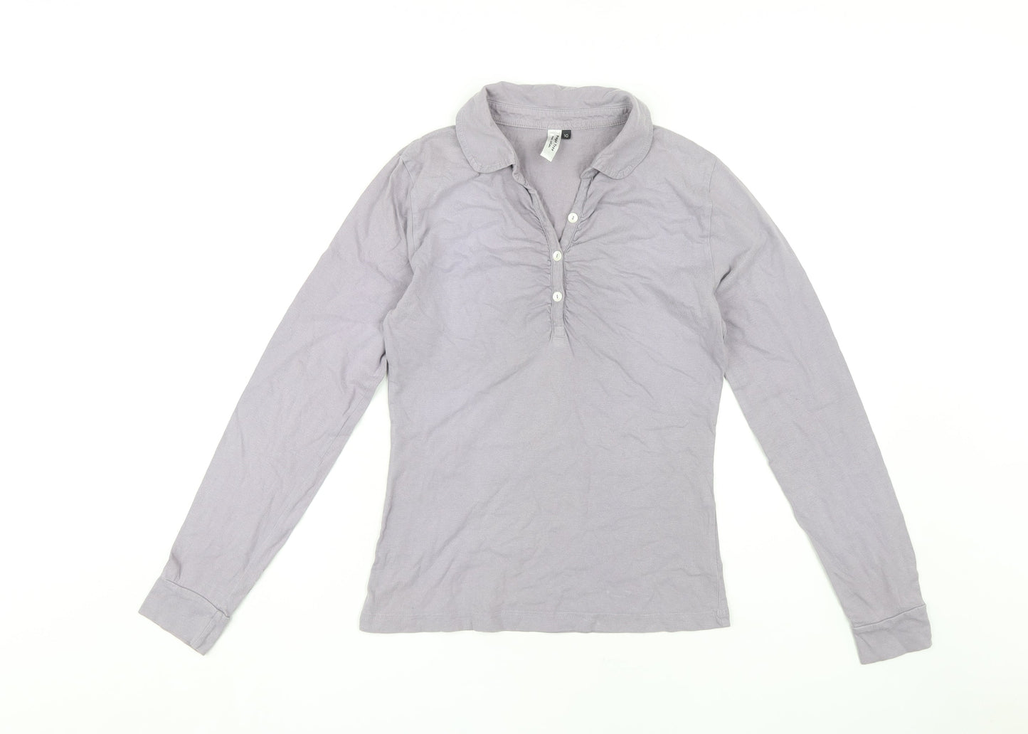 People Tree Women's Grey Polo Top Size 10