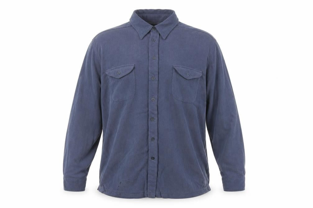 Marks and Spencer Unisex Blue Button-Up Shirt Size 14